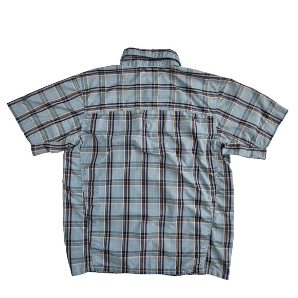 Mountain Hardwear (Mens Large) Blue Plaid Short Sleeve Button Up Shirt Outdoors‎ - Picture 4 of 6